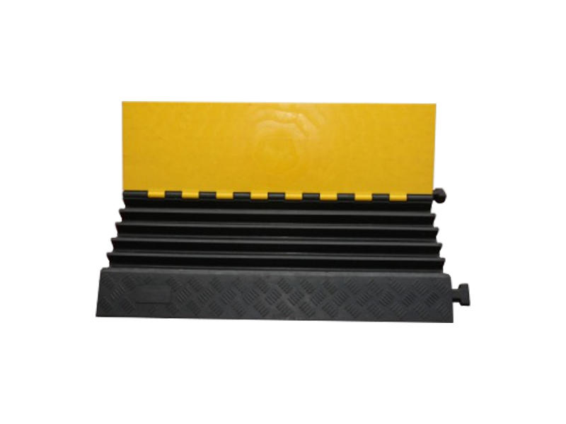 Heavy-Duty Yellow And Black 5-Channel Cable Rubber Protective Cover